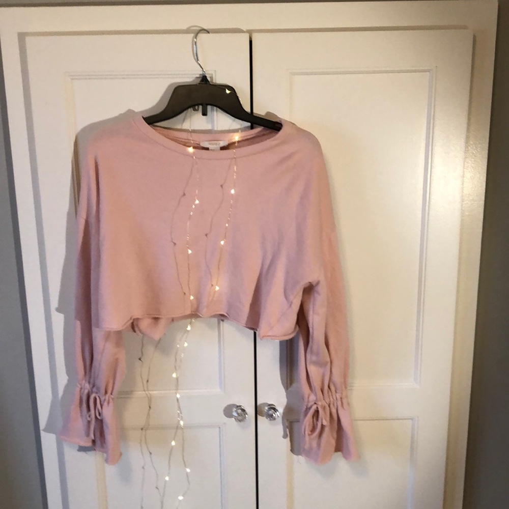 SUPER CUTE PINK CROPPED SWEATER
